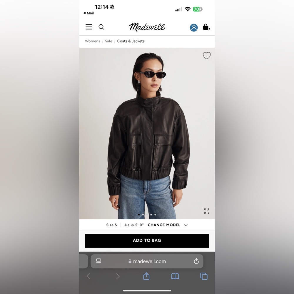 Madewell leather bomber jacket